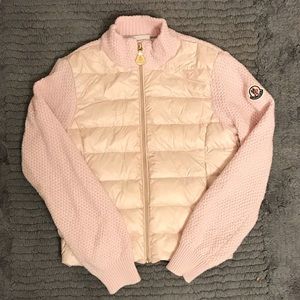 Girls Moncler puffy/knit jacket